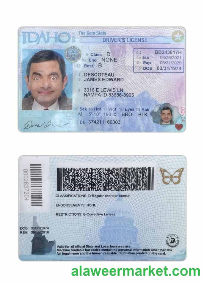 USA Idaho driving license 2021-present